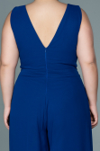 Sax Blue Chiffon Plus Size Evening Dress ABT082