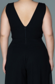 Black Chiffon Plus Size Evening Dress ABT082