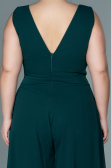 Emerald Green Chiffon Plus Size Evening Dress ABT082