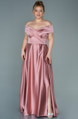 Onion Skin Long Satin Plus Size Evening Dress ABU2355