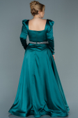 Long Emerald Green Satin Plus Size Evening Dress ABU2684