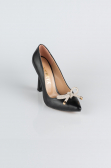 Black Leather Stiletto AB1095