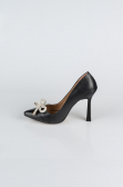 Black Leather Stiletto AB1095