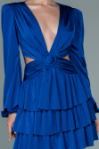 Short Sax Blue Satin Invitation Dress ABK1561