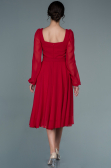 Red Midi Chiffon Invitation Dress ABK1441