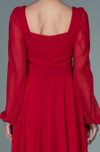 Red Midi Chiffon Invitation Dress ABK1441