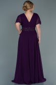Long Purple Chiffon Plus Size Evening Dress ABU2755