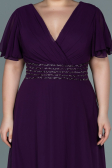 Long Purple Chiffon Plus Size Evening Dress ABU2755
