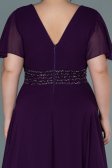 Long Purple Chiffon Plus Size Evening Dress ABU2755