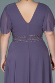 Long Lavender Chiffon Plus Size Evening Dress ABU2755