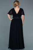 Long Black Chiffon Plus Size Evening Dress ABU2755