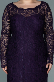 Purple Long Laced Oversized Evening Dress ABU1574