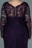 Purple Long Laced Oversized Evening Dress ABU1574