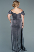 Long Anthracite Plus Size Evening Dress ABU2658