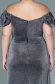 Long Anthracite Plus Size Evening Dress ABU2658