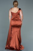 Light Brown Long Satin Plus Size Evening Dress ABU2599