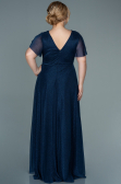 Navy Blue Long Plus Size Evening Dress ABU2310