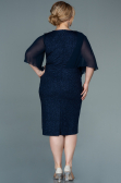 Midi Navy Blue Plus Size Evening Dress ABK1567