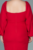 Midi Red Oversized Evening Dress ABK930