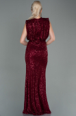 Long Burgundy Scaly Evening Dress ABU2752