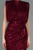 Long Burgundy Scaly Evening Dress ABU2752