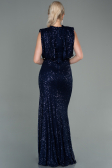 Long Navy Blue Scaly Evening Dress ABU2752