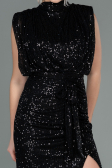 Long Black Scaly Evening Dress ABU2752