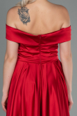 Long Red Satin Evening Dress ABU2750