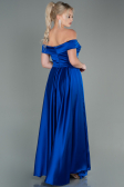 Long Sax Blue Satin Evening Dress ABU2750