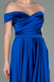 Long Sax Blue Satin Evening Dress ABU2750