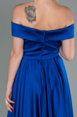 Long Sax Blue Satin Evening Dress ABU2750