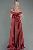 Long Light Brown Satin Evening Dress ABU2750