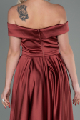 Long Light Brown Satin Evening Dress ABU2750