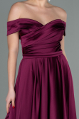 Long Cherry Colored Satin Evening Dress ABU2750