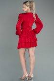 Short Red Satin Invitation Dress ABK1561