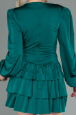 Short Emerald Green Satin Invitation Dress ABK1561
