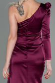 Long Plum Satin Evening Dress ABU2676