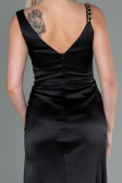 Long Black Satin Evening Dress ABU2771
