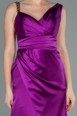 Long Violet Satin Evening Dress ABU2771
