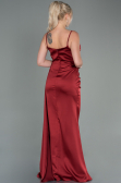 Long Burgundy Satin Mermaid Evening Dress ABU1894