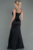 Long Black Satin Mermaid Evening Dress ABU1894