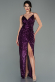 Plum Long Scaly Prom Gown ABU1880