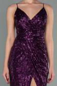 Plum Long Scaly Prom Gown ABU1880