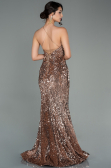 Long Cappuccino Velvet Mermaid Evening Dress ABU2787