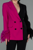 Fuchsia-Black Night Dress SN334