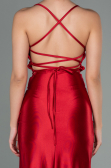 Long Red Satin Prom Gown ABU2800