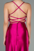 Long Fuchsia Satin Prom Gown ABU2800