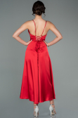 Midi Red Satin Invitation Dress ABK1586