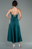 Midi Emerald Green Satin Invitation Dress ABK1586