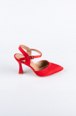 Red Satin Evening Shoe AB1086